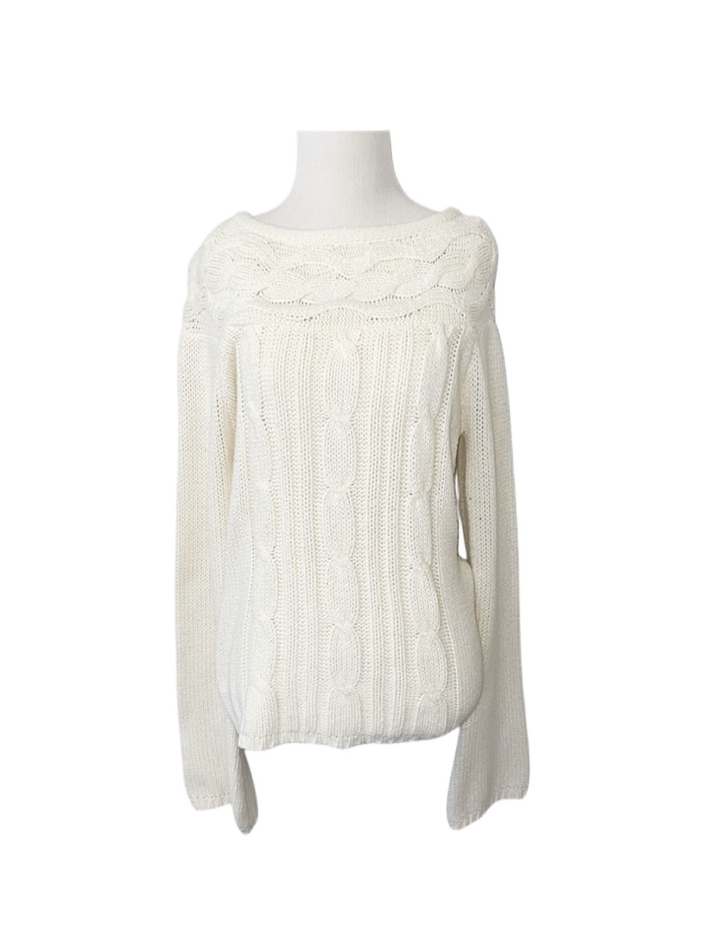 SPICE OF LIFE Women's Cream Long Sleeve Sweater Medium